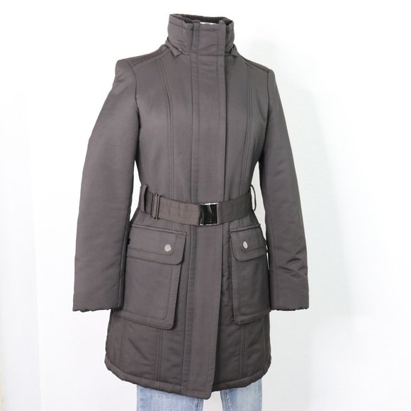 Zara Jackets & Blazers - ZARA BASIC Womens Parka Long Line Belted Jacket Deep Pockets Brown Size M